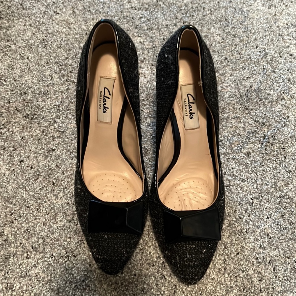 Tweed black heels